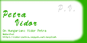 petra vidor business card